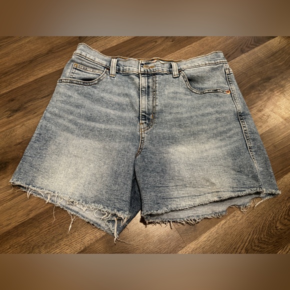 Signature by Levi Strauss Blue Jean Shorts high rise cut-offs basic summer - Picture 1 of 7